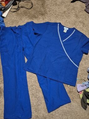 SB Scrubs Royal Blue V-Neck Scrub Top and Pants